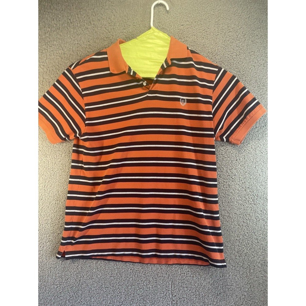 VTG 90s 00s CHAPS POLO SHIRT Ralph Lauren  Stripe Embroidered‎ Logo Large